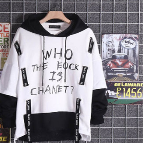 White and Black Runway Twin Look Hoodie by DEZEEARTEE Small to Large Only