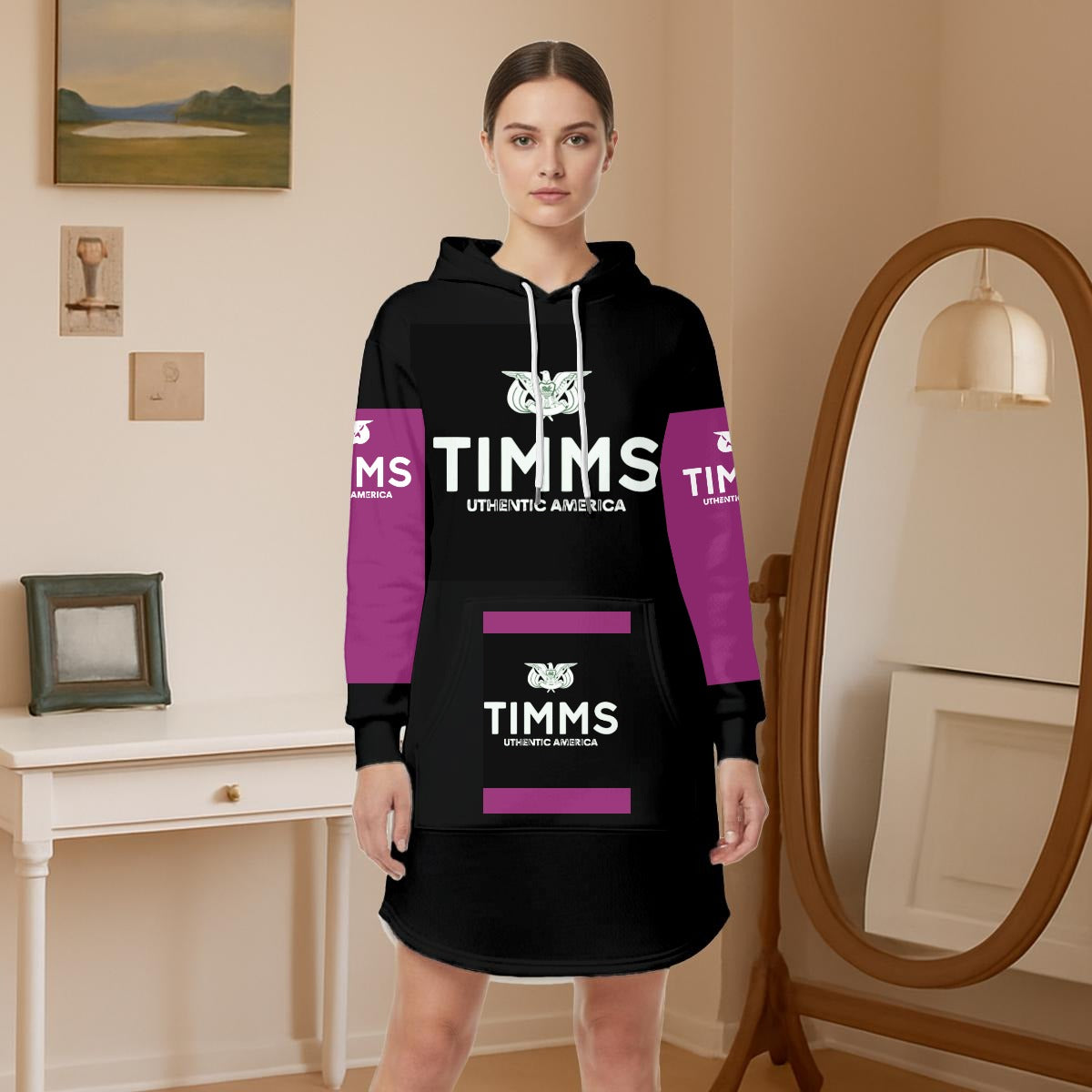 TIMMS Uthentic America Women’s Hoodie Dress With Fleece|Fusi