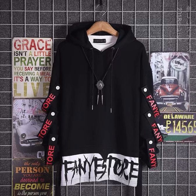 White and Black Runway Twin Look Hoodie by DEZEEARTEE Small to Large Only