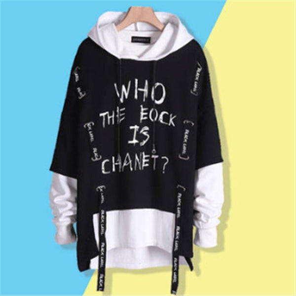 White and Black Runway Twin Look Hoodie by DEZEEARTEE Small to Large Only