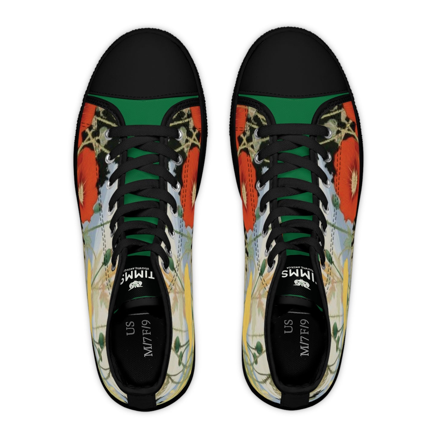 Timms Flowers Women's Canvas Style  High Top Sneakers