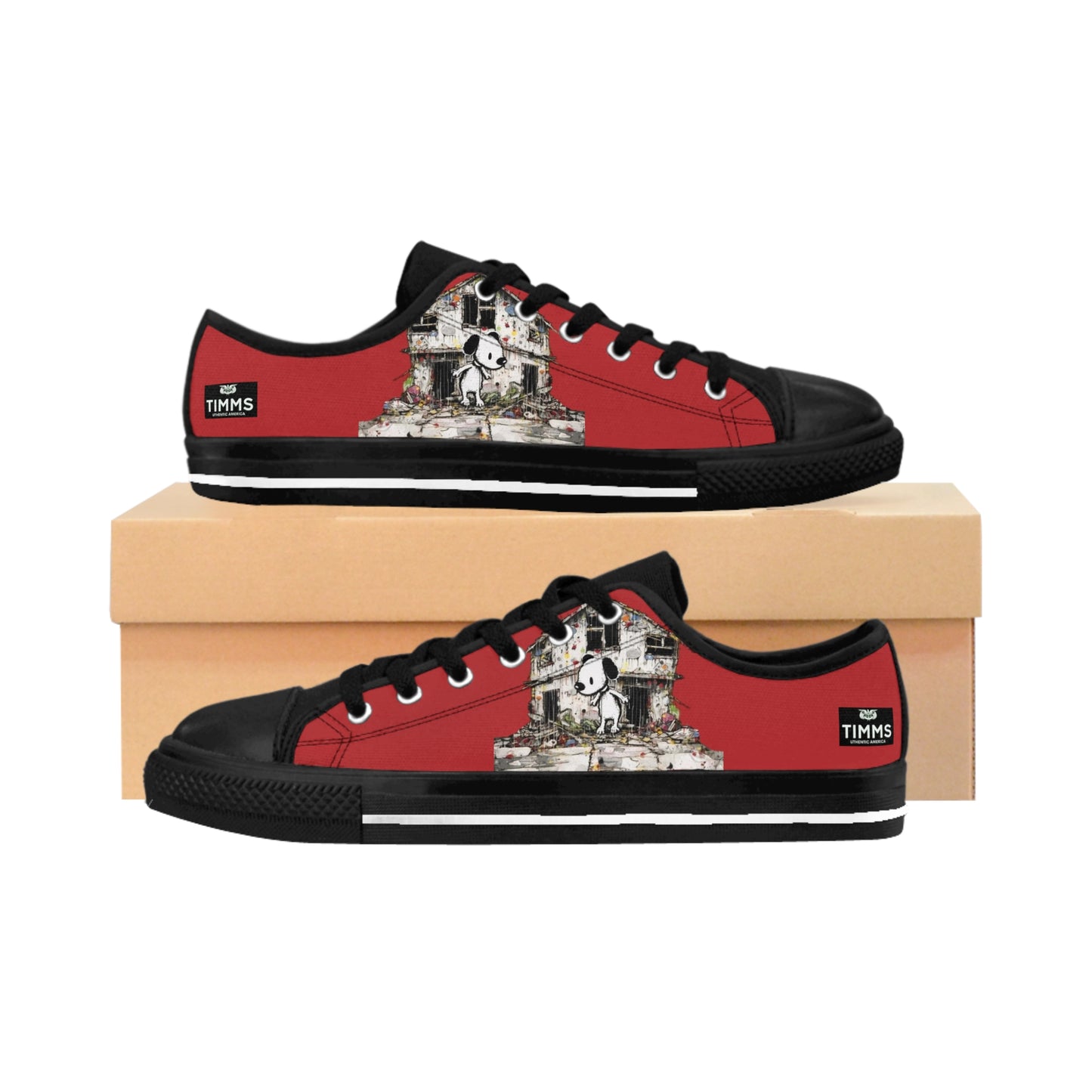 Womens Bette Burgundy TIMMS Canvas Sneakers - Timms Uthentic America 2024 Design