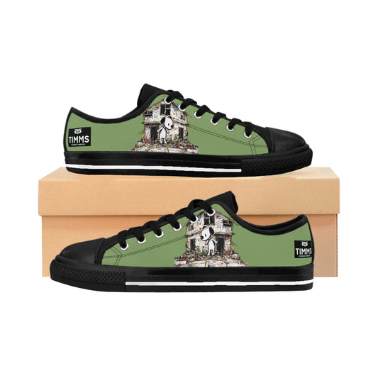 TIMMS Uthentic America Mens Green Days 2024 Canvas Sneakers - Unique Footwear For Modern Men's Style