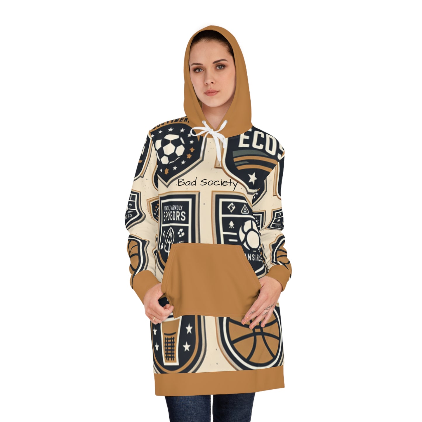 Oversize Stylish Oversize Women's Hoodie Dress by Bag Abby Bad Society Collection One Size
