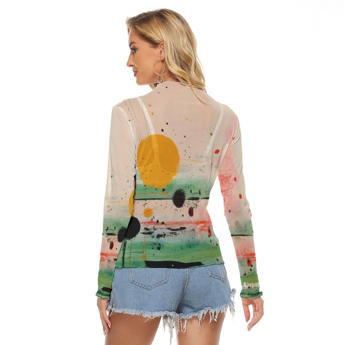 Shopopie Long Sleeve Mesh Style High Fashion Style Top Sexy Affordable Stylish Trending Ladies