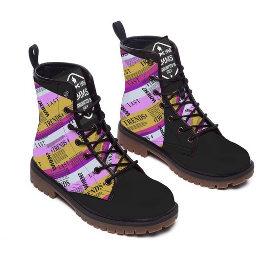 Vegan Leather TIMMS Official From Italy Men Style Short Lady Page Design Boot