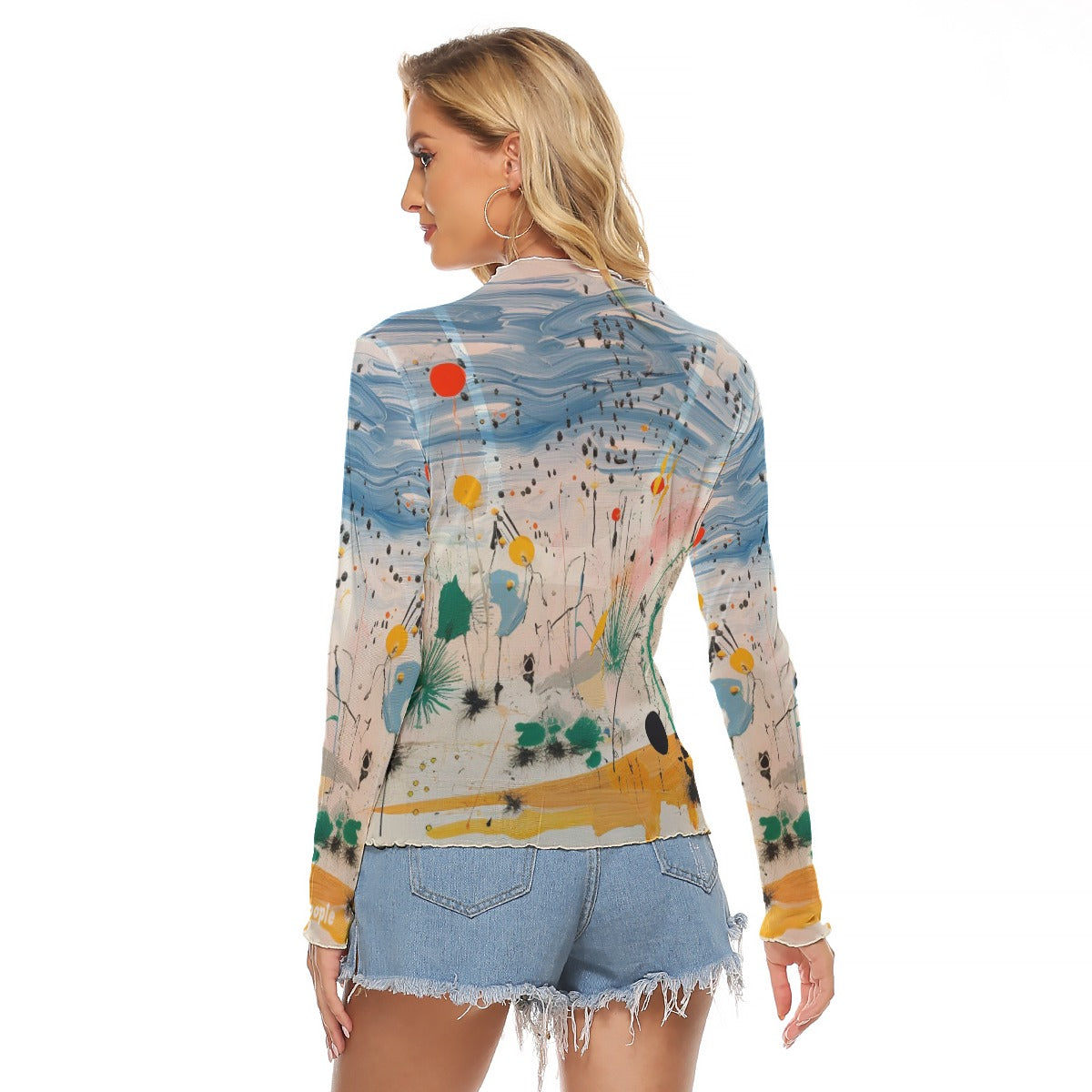 Shopopie Plus Size Long Sleeve Mesh Style High Fashion Style Top Sexy Affordable Stylish Trending Ladies