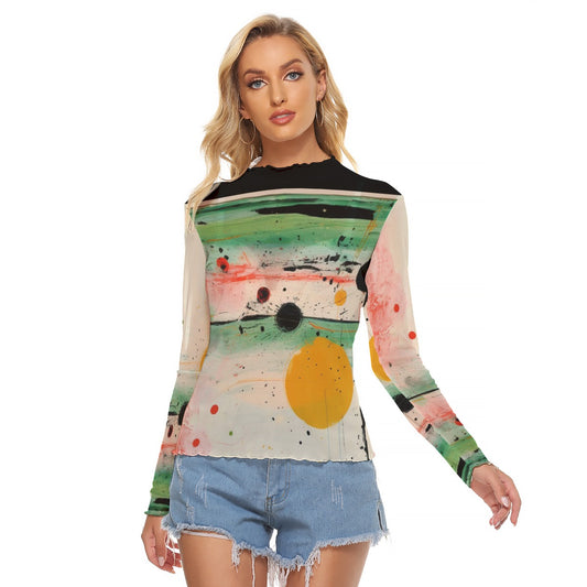 Shopopie Long Sleeve Mesh Style High Fashion Style Top Sexy Affordable Stylish Trending Ladies