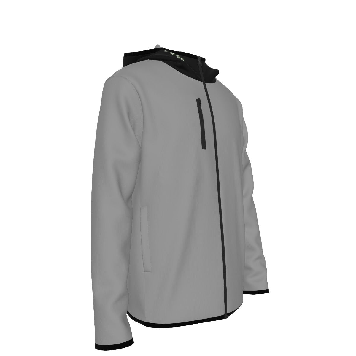 Umms Unisex Men's Style Hoodie with High Collar Thumb-Hole Long Sleeves Durability Designer Jacket