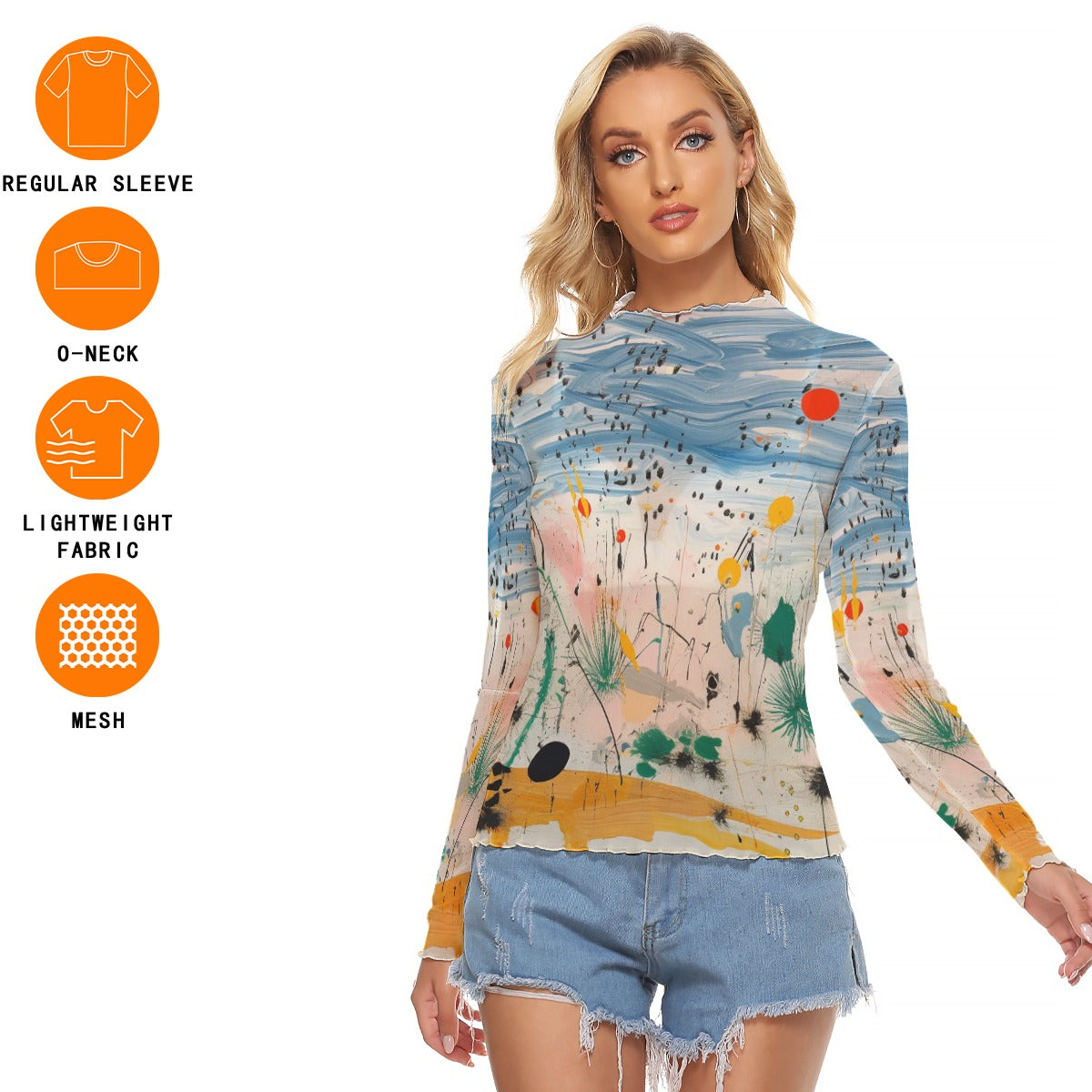 Shopopie Plus Size Long Sleeve Mesh Style High Fashion Style Top Sexy Affordable Stylish Trending Ladies