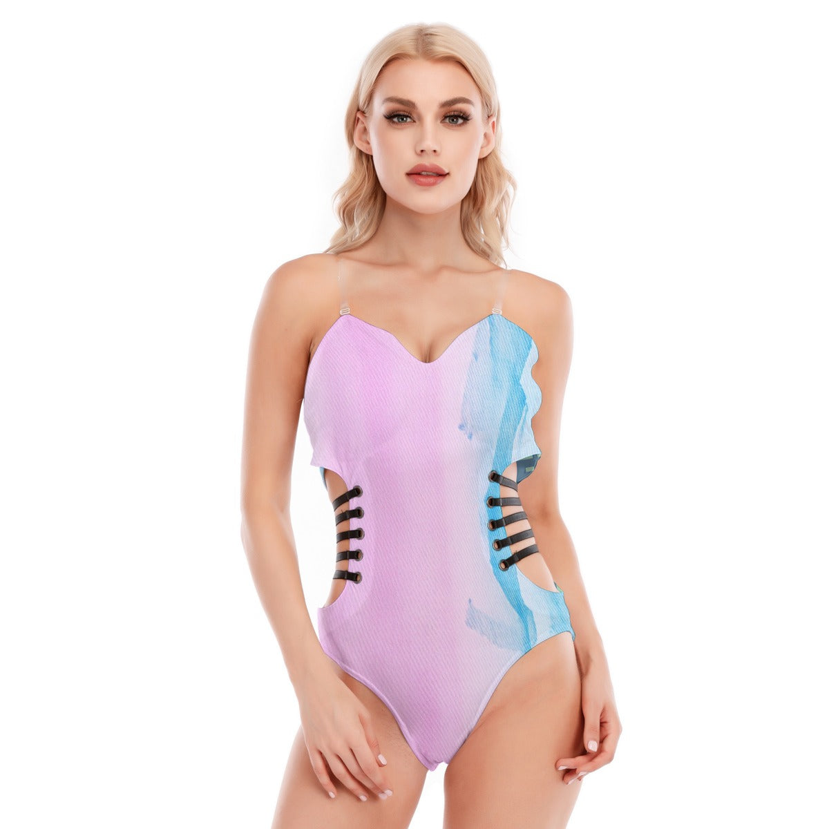 Shopopie Women's Tube Top Bodysuit Undergarment With Side Black Straps