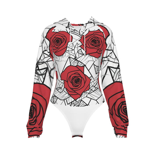 Women's Raglan Sleeve Hooded Bad Society by Bag Abby Bodysuit