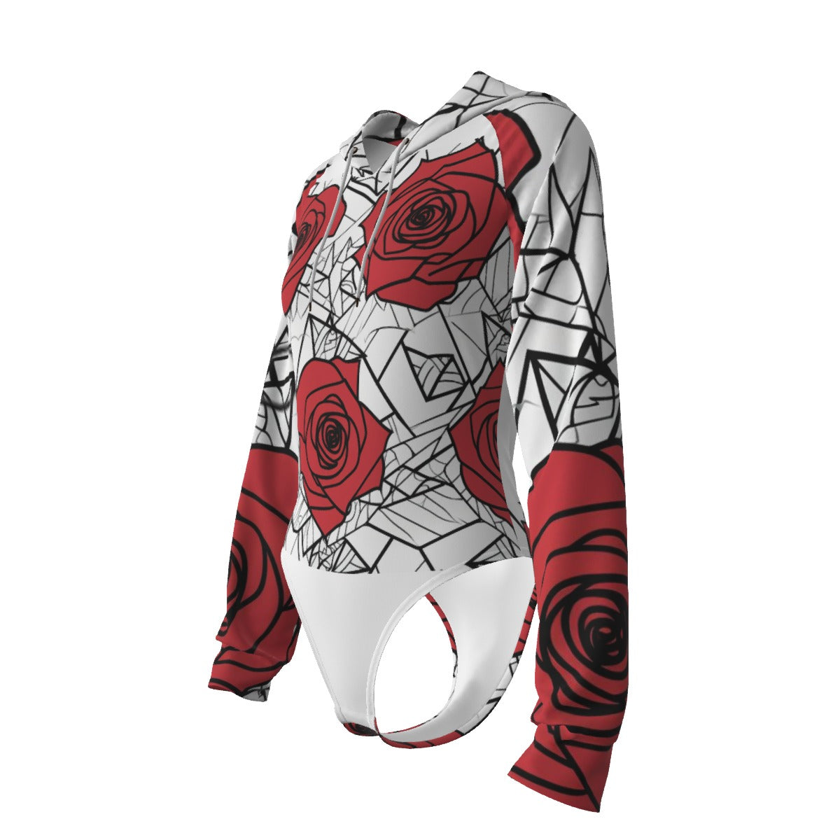 Women's Raglan Sleeve Hooded Bad Society by Bag Abby Bodysuit