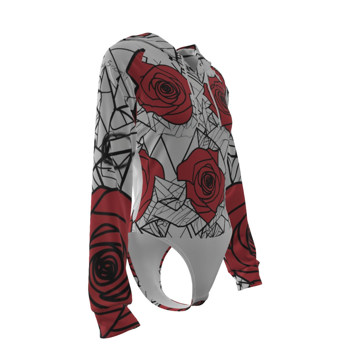 Women's Raglan Sleeve Hooded Bad Society by Bag Abby Bodysuit