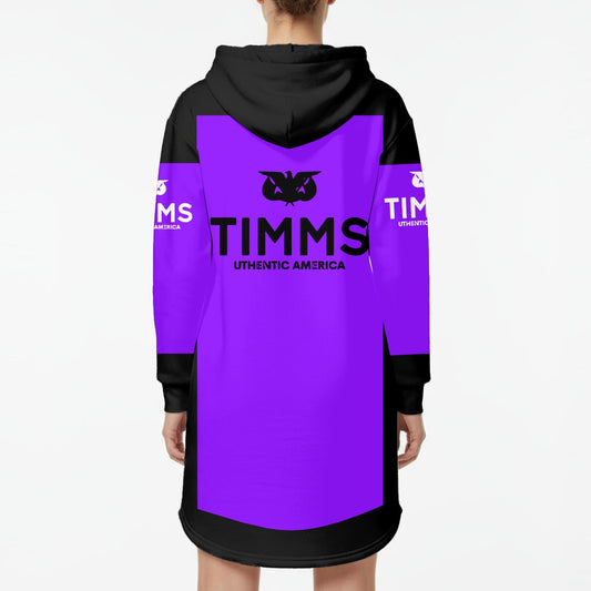 TIMMS Uthentic America Women’s Hoodie Dress With Fleece|PurrBlue