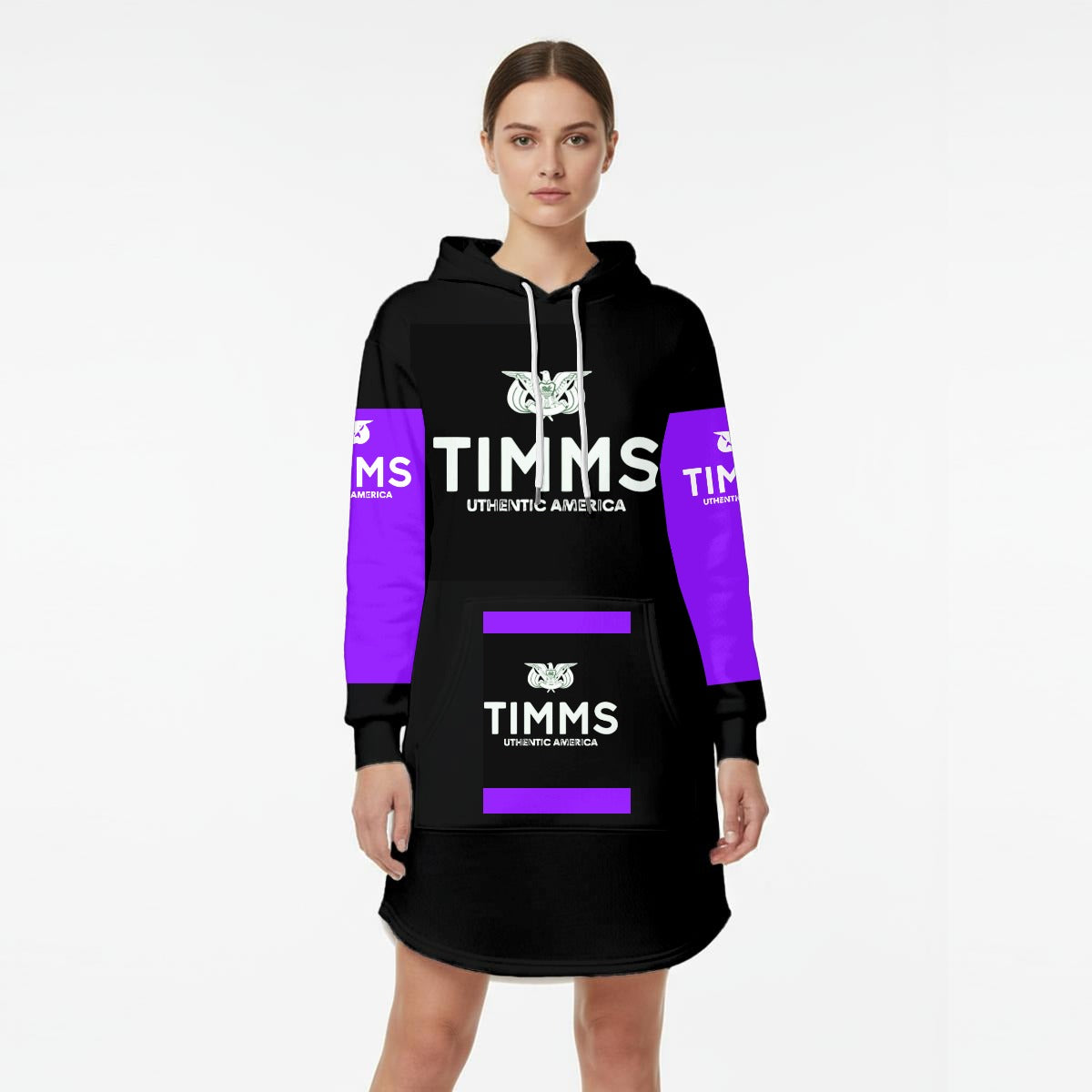 TIMMS Uthentic America Women’s Hoodie Dress With Fleece|PurrBlue
