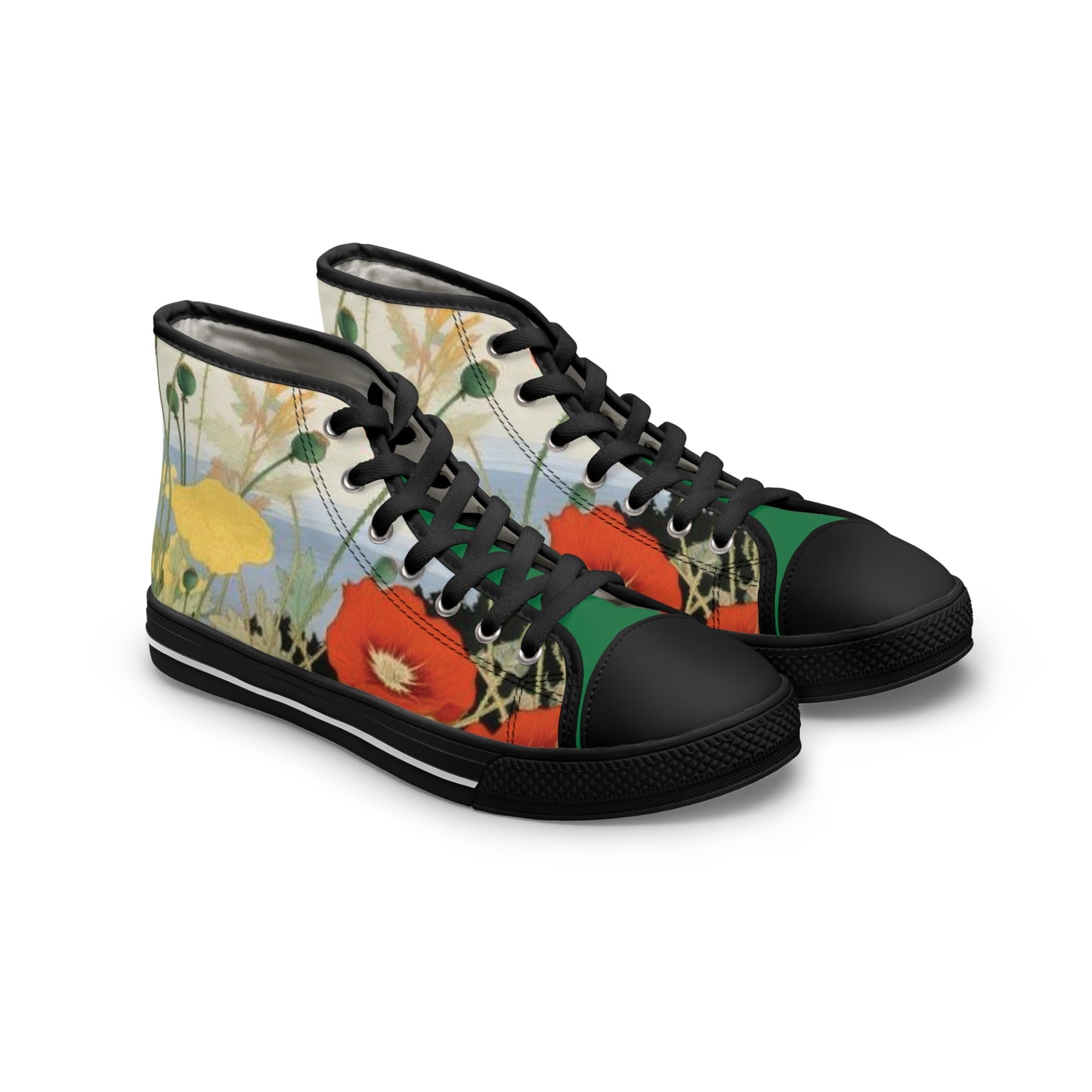 Timms Flowers Women's Canvas Style  High Top Sneakers