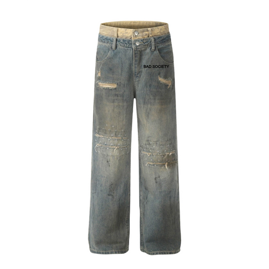 Bad Society by Bag Abby Vintage inspired - Street Style Women's Ripped Jeans WHOLESALE ONLY