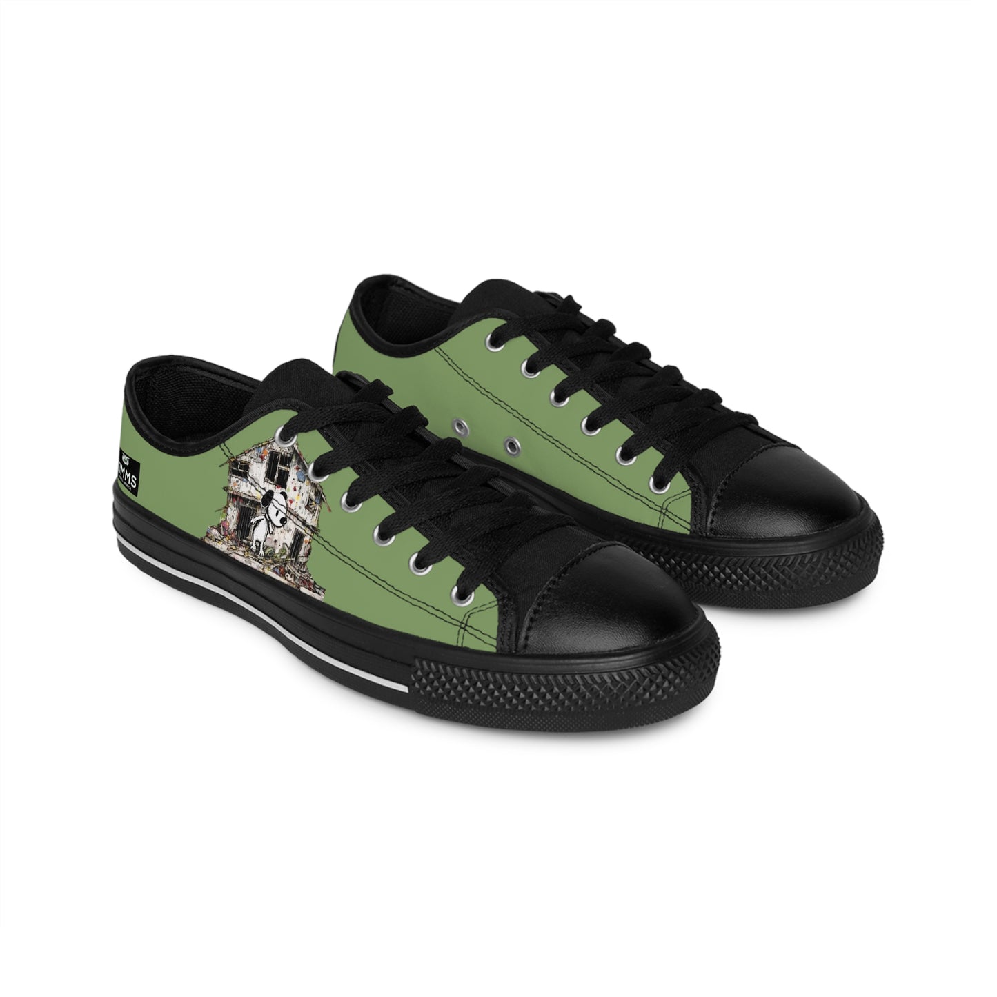 TIMMS Uthentic America Mens Green Days 2024 Canvas Sneakers - Unique Footwear For Modern Men's Style