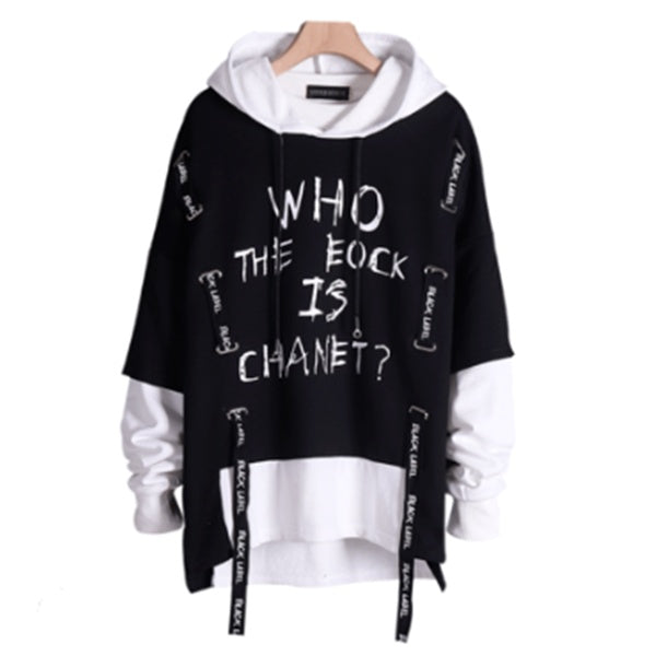 White and Black Runway Twin Look Hoodie by DEZEEARTEE Small to Large Only