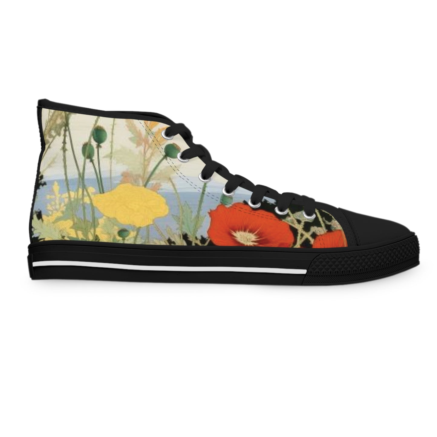 Timms Flowers Women's Canvas Style  High Top Sneakers