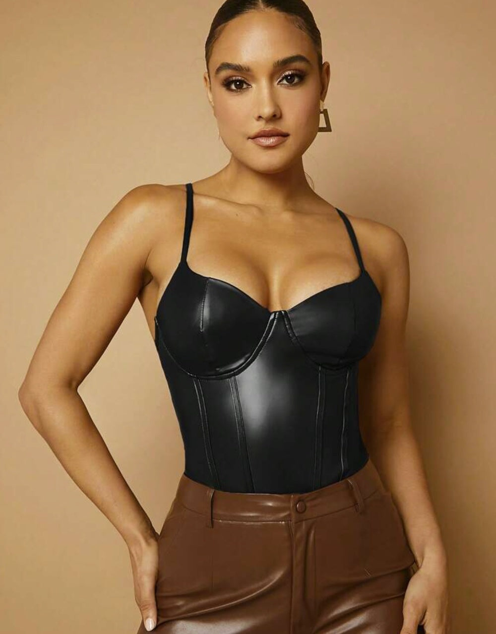 Sexy PU Vegan PU Leather Super Classy Body Suit by Bag Abby