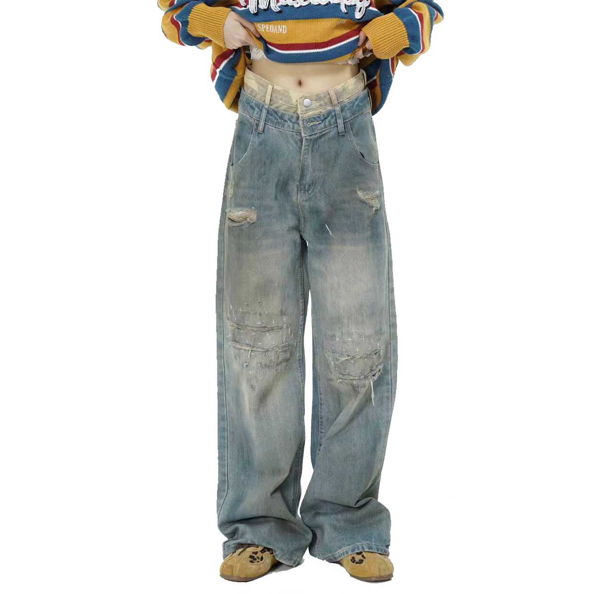Bad Society by Bag Abby Vintage inspired - Street Style Women's Ripped Jeans WHOLESALE ONLY