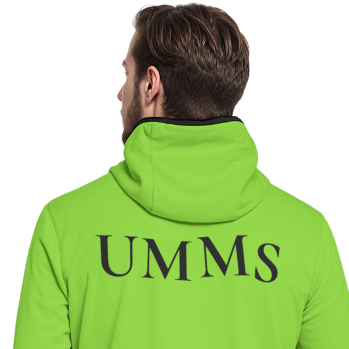 Umms Unisex Men's Style Hoodie with High Collar Thumb-Hole Long Sleeves Durability Designer Jacket
